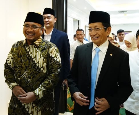 Sertijab, Gus Yaqut dan Menag Nasaruddin Umar Saling&nbsp;Mengapresiasi
